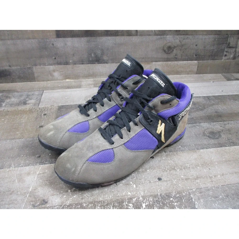 Vintage Specialized Mountain Bike Shoes SPD Clip MTB Size 45 Suede Mesh